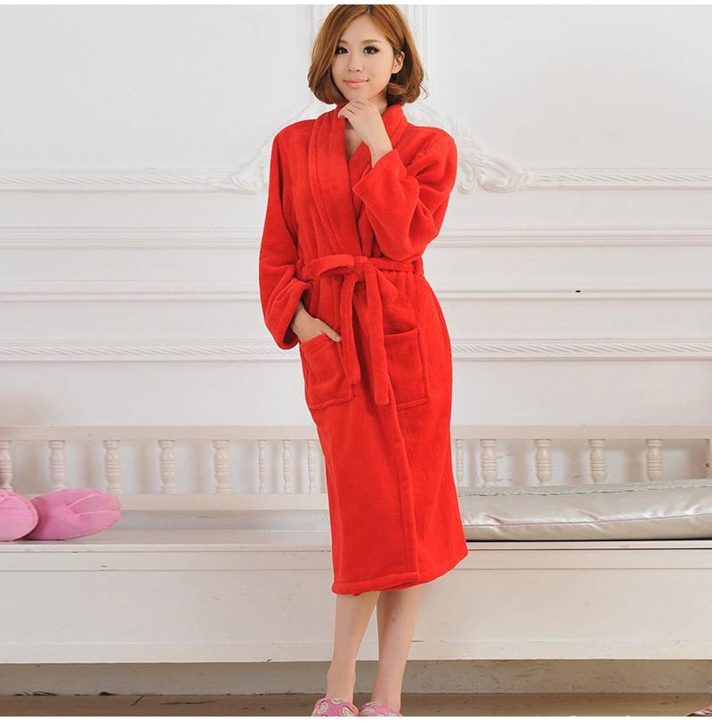 Women's Red Fleece Robe - Image 2