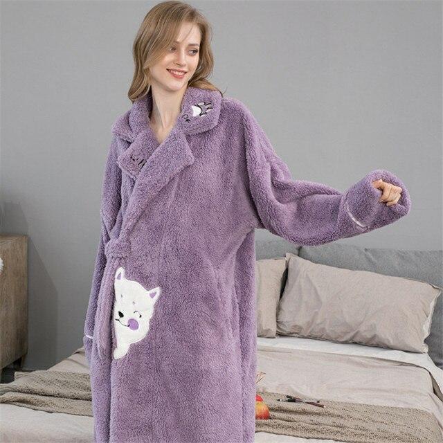 Purple Fleece Bathrobe - Image 2
