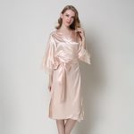 Beige Satin Dress