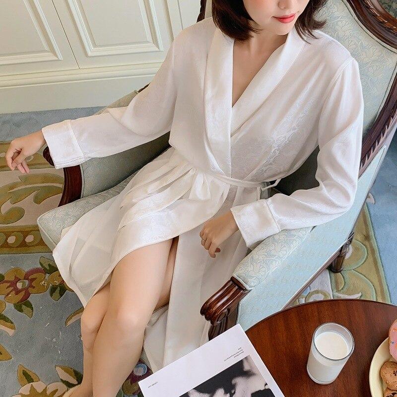 Long White Satin Robe
