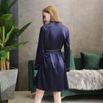 Midnight Blue Satin Robe