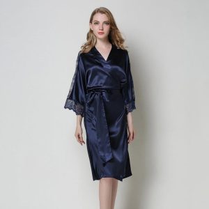 Women's Satin and Lace Robe