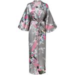 Women's Grey Satin Robe