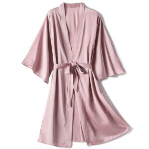 Candy Pink Satin Robe for Women