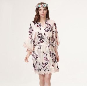 Floral Satin Robe