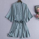 Women's Grey Satin Robe