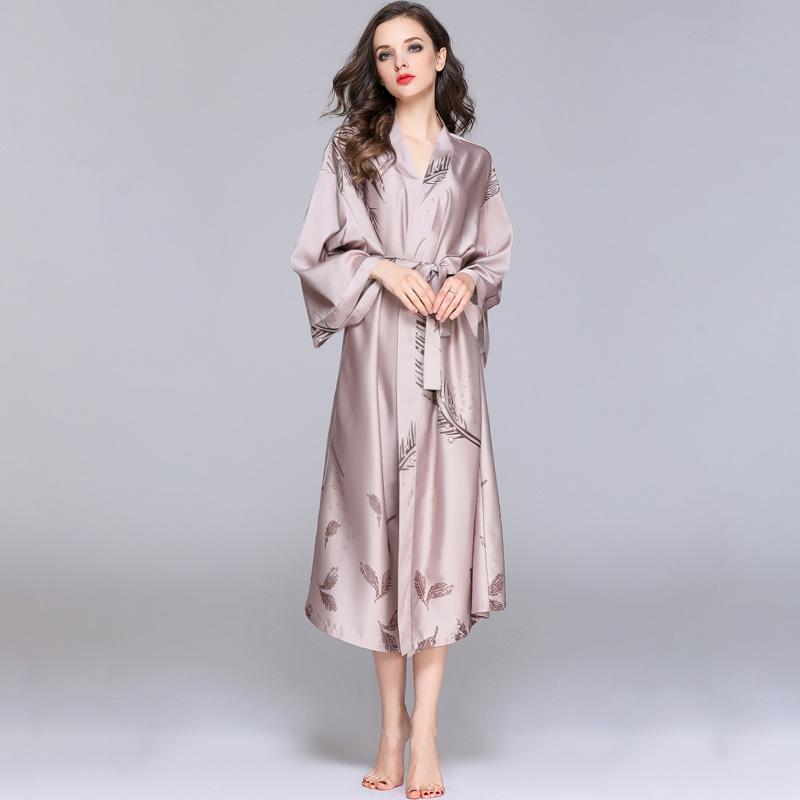 Women's Mid-Length Satin Robe