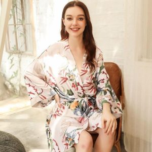 Patterned Satin Robe