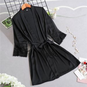 Black Satin Robe