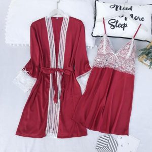 Satin Robe and Pajama Set