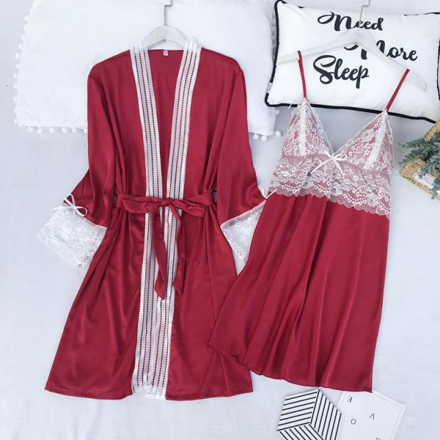 Satin Robe and Pajama Set