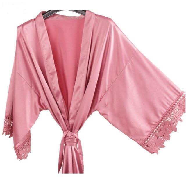 Candy Pink Satin Robe - Image 2