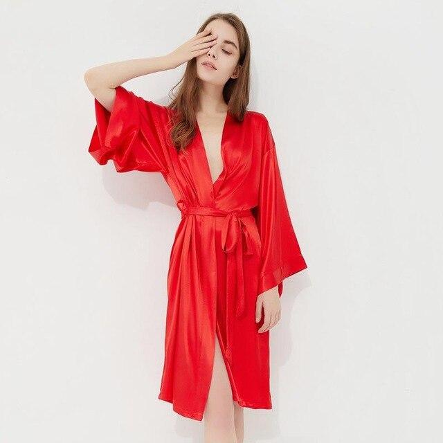 Pink-Red Satin Robe - Image 2