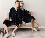 Navy Blue Velour Robe