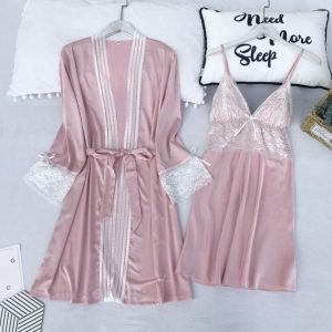 Women's Satin Pajamas and Robe