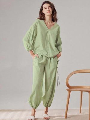 Wrap-Front Pajama Set