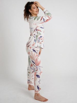 Women's "Pink Foliage" Viscose Pajamas