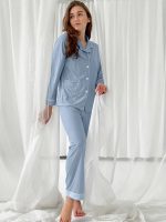 "Sky Blue" Viscose Voile Pajamas