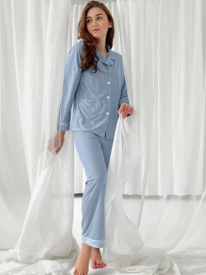 "Sky Blue" Viscose Voile Pajamas