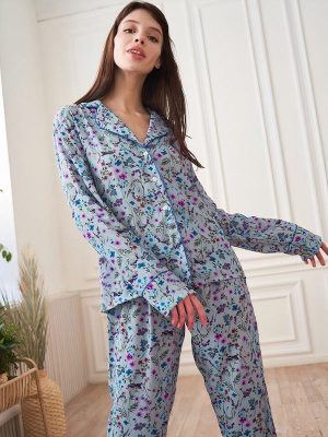 Floral Satin Pajamas