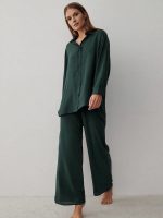 "Green" Satin Lotus Pajamas
