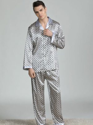 Men's "Silver" Satin Pajamas