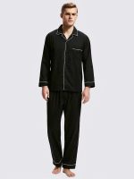 Men's "Black" Notch-Collar Pajamas
