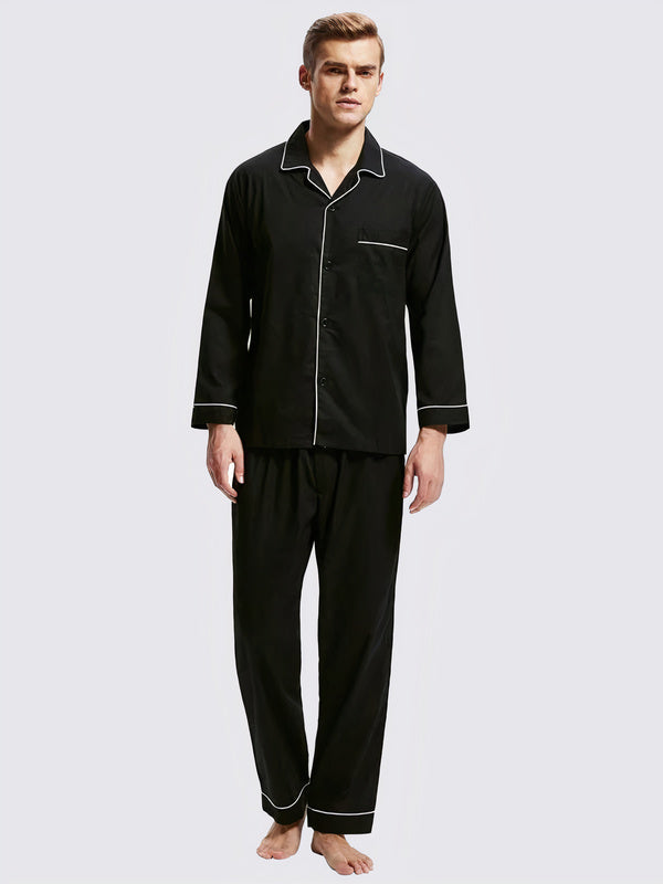 Men's "Black" Notch-Collar Pajamas