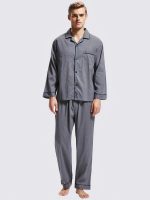 Men's "Grey" Notch-Collar Pajamas