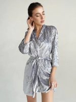 Women's "Silvery" Velvet Dressing Gown