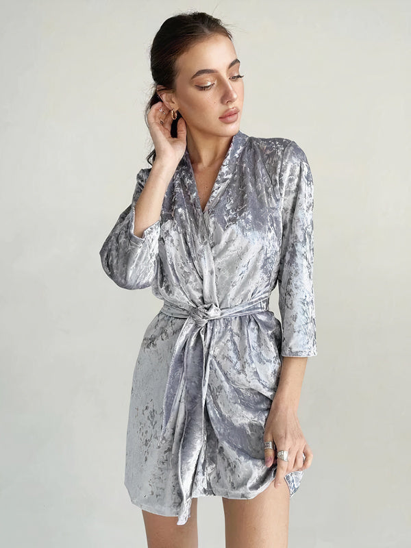 Women's "Silvery" Velvet Dressing Gown