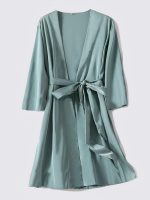 Women's Satin Robe "Sky Blue Kimono"
