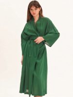Women's Mid-Calf Length Dressing Gown – Green