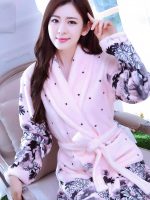 Women's "Purple Floral" Fleece Robe