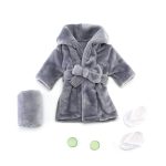 Grey Baby Bathrobe Set