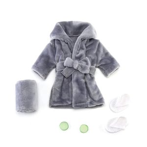 Grey Baby Bathrobe Set