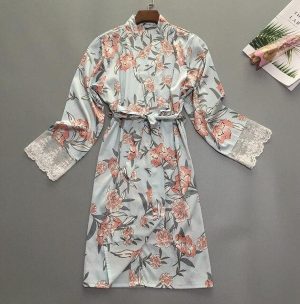 Floral Satin Dressing Gown