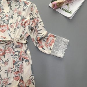 Floral Satin Robe