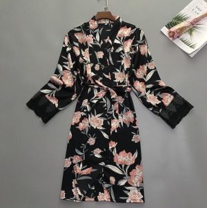 Black Satin Robe