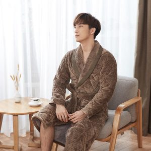 Men's Luxury Brown Bathrobe