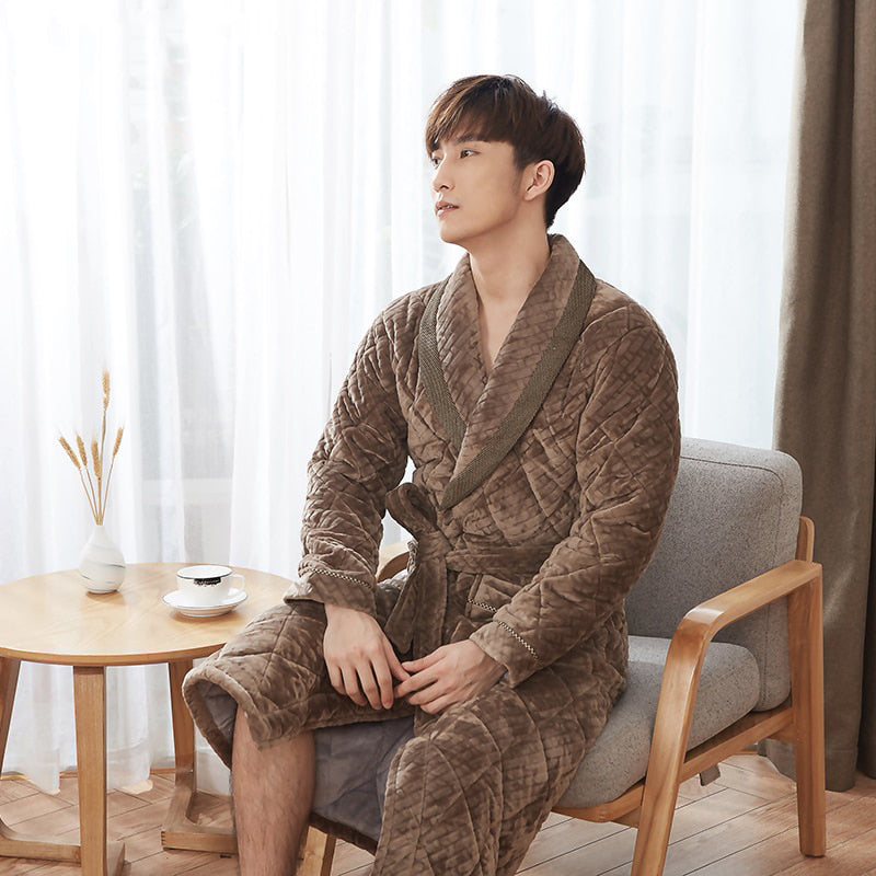 Men's Luxury Brown Bathrobe