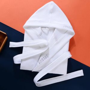 White Hooded Bathrobe