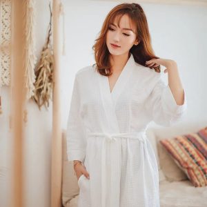 Women's White Bathrobe