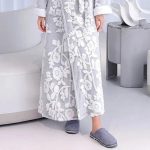 Grey Floral Bathrobe