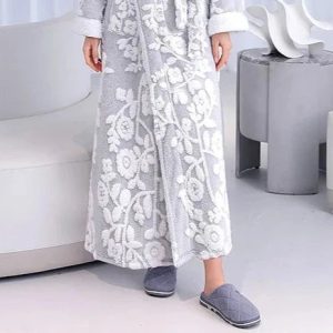 Grey Floral Bathrobe