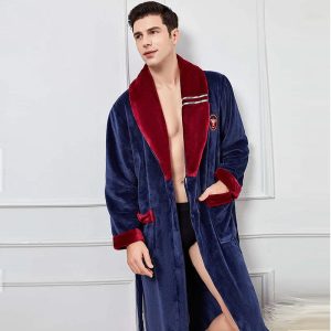 Men's Two-Tone Fleece Bathrobe