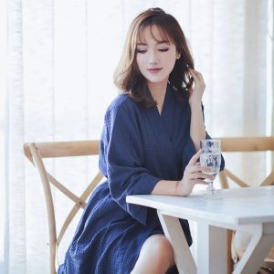Dark Blue Women's Bathrobe