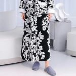 Black Floral Bathrobe