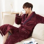Men's Luxury Burgundy Bathrobe