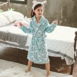 Girls' Blue Ice Cream Print Bathrobe